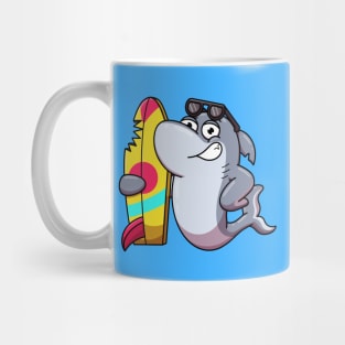 Shark With Surfboard Mug